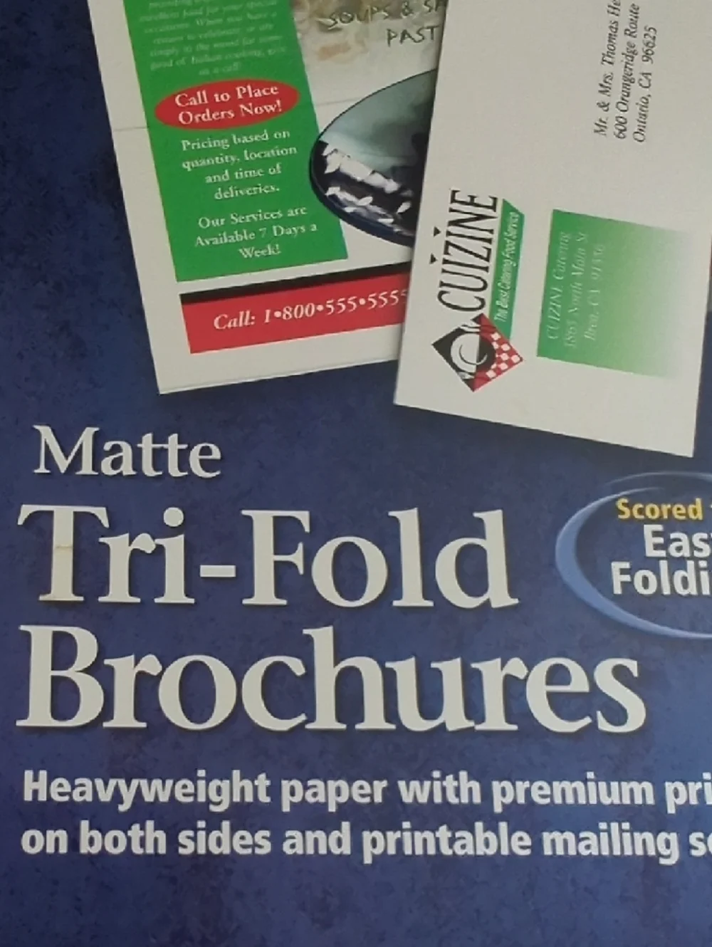 Avery Matte Tri-Fold Brochures - Blue & Yellow Packaging